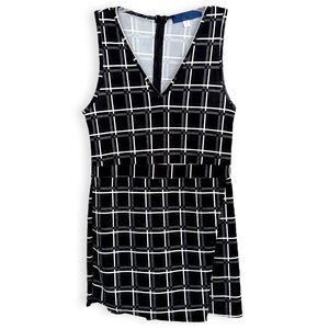 BLUE RAIN Checkered Black Faux Skirt Romper